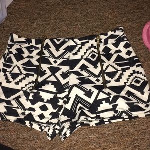 Black and white shorts